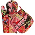 Folkloric Patch Oven Mitt & Pot Holder Set